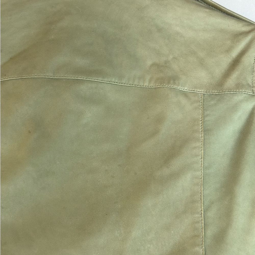 ALLSAINTS Women's Balfern Leather Biker Jacket in Soft Sage Size 6 - Picture 8 of 16